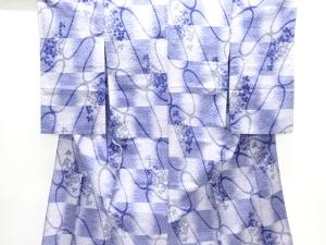 大正ロマン　萩模様織り出し夏銘仙着物